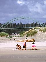 South Beach with the Newport bridge over the bay in the background.